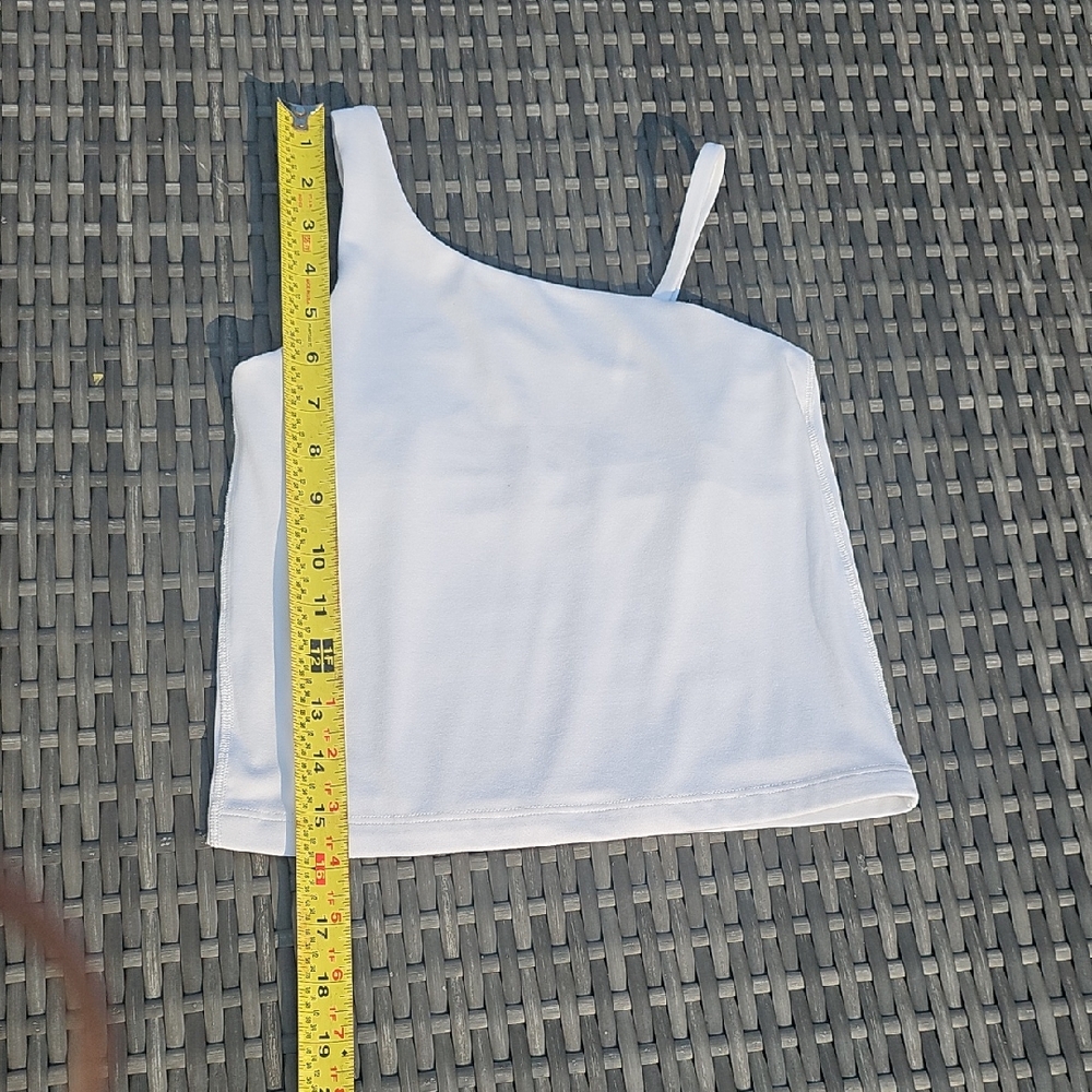 Athleta Girl White One-Shoulder Tank Top